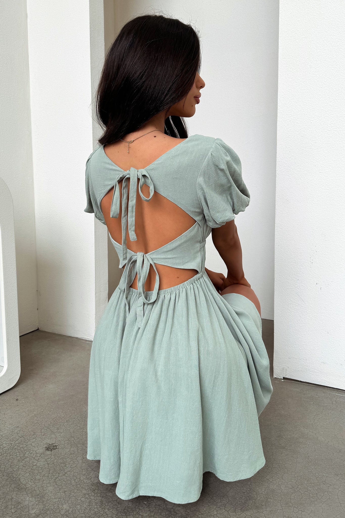 Whitney Mini Dress - Sage - Image 8