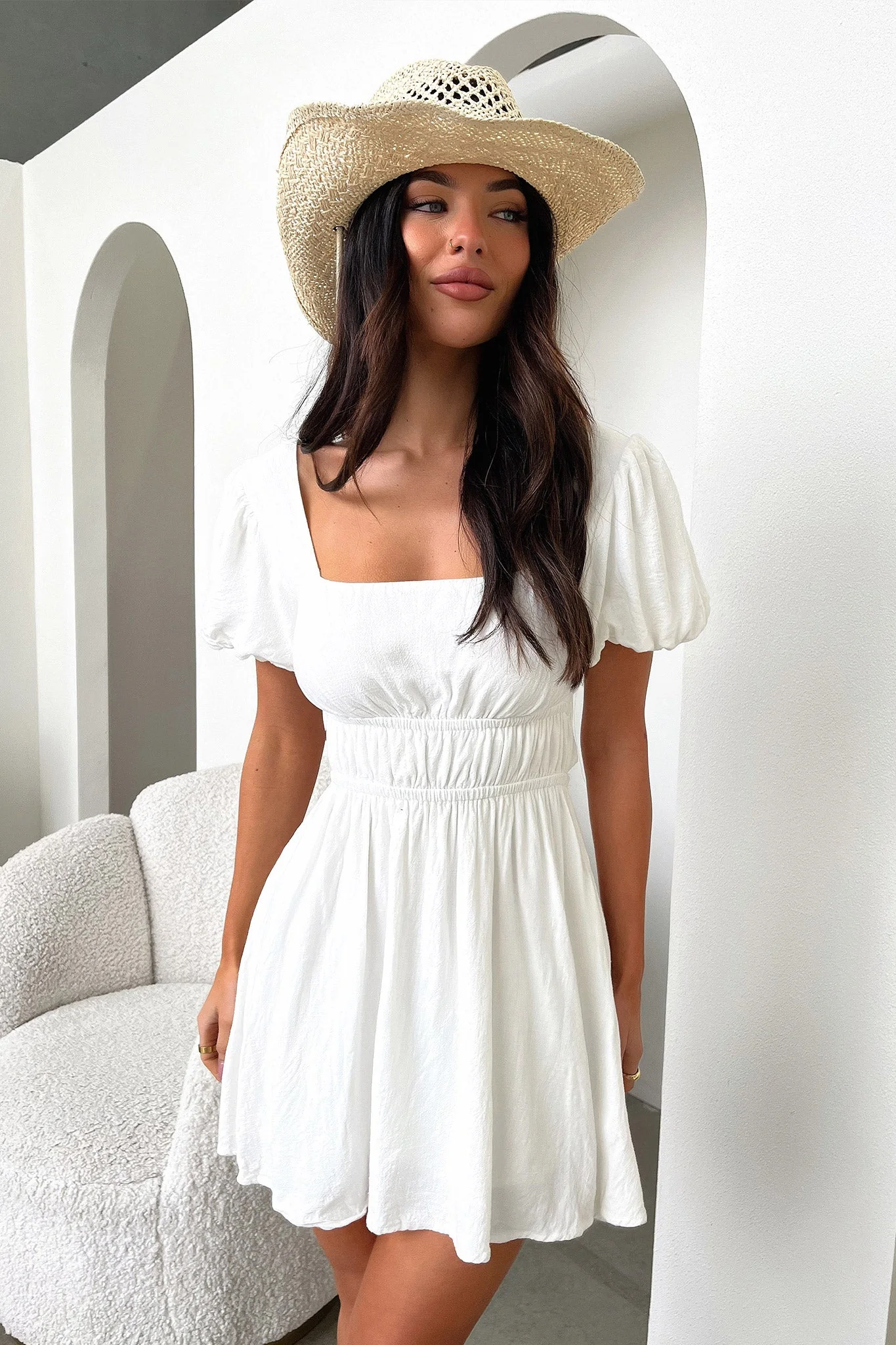 Whitney Mini Dress - White - Image 2