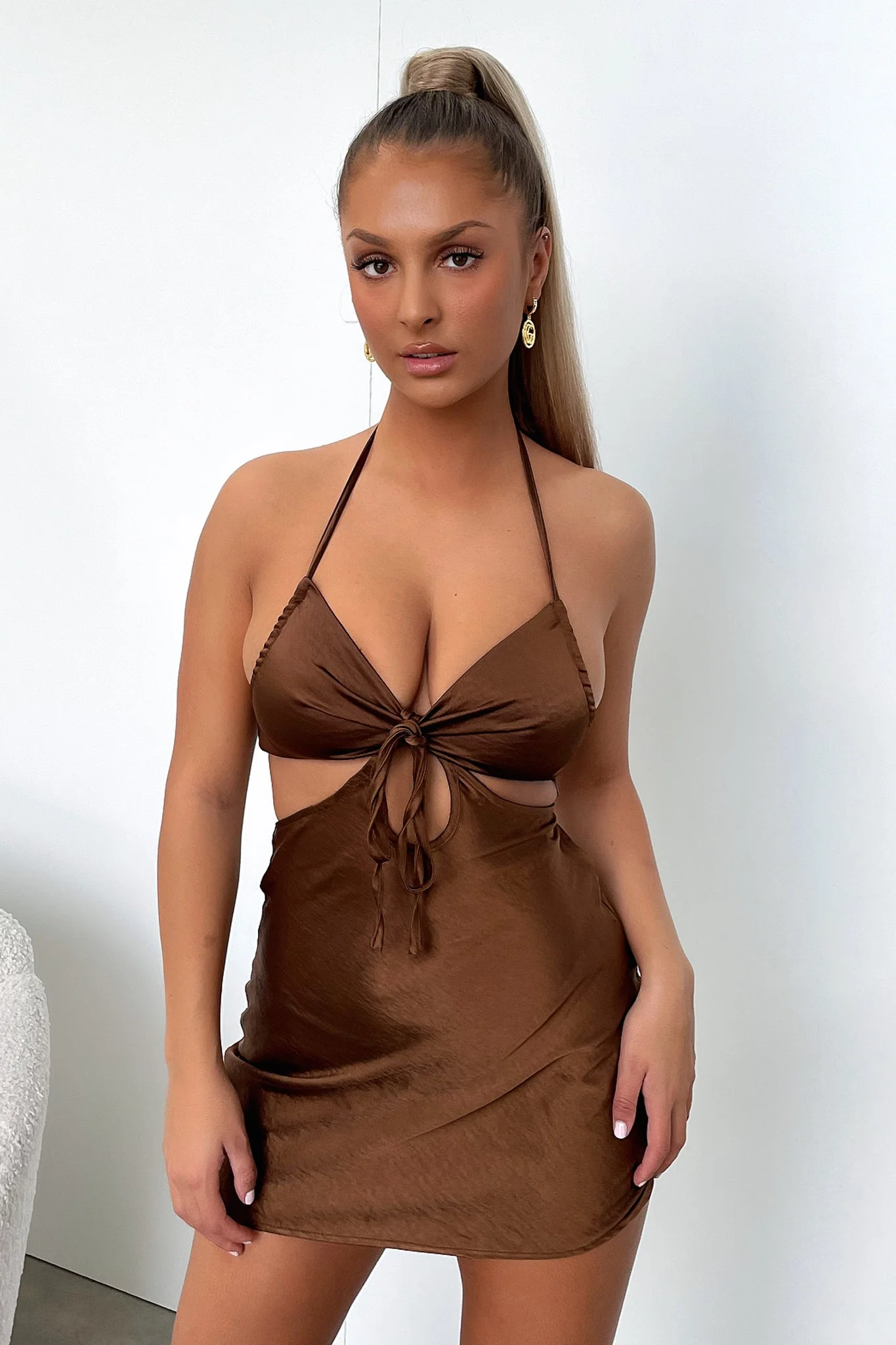 Xanthia Dress - Brown - Image 2