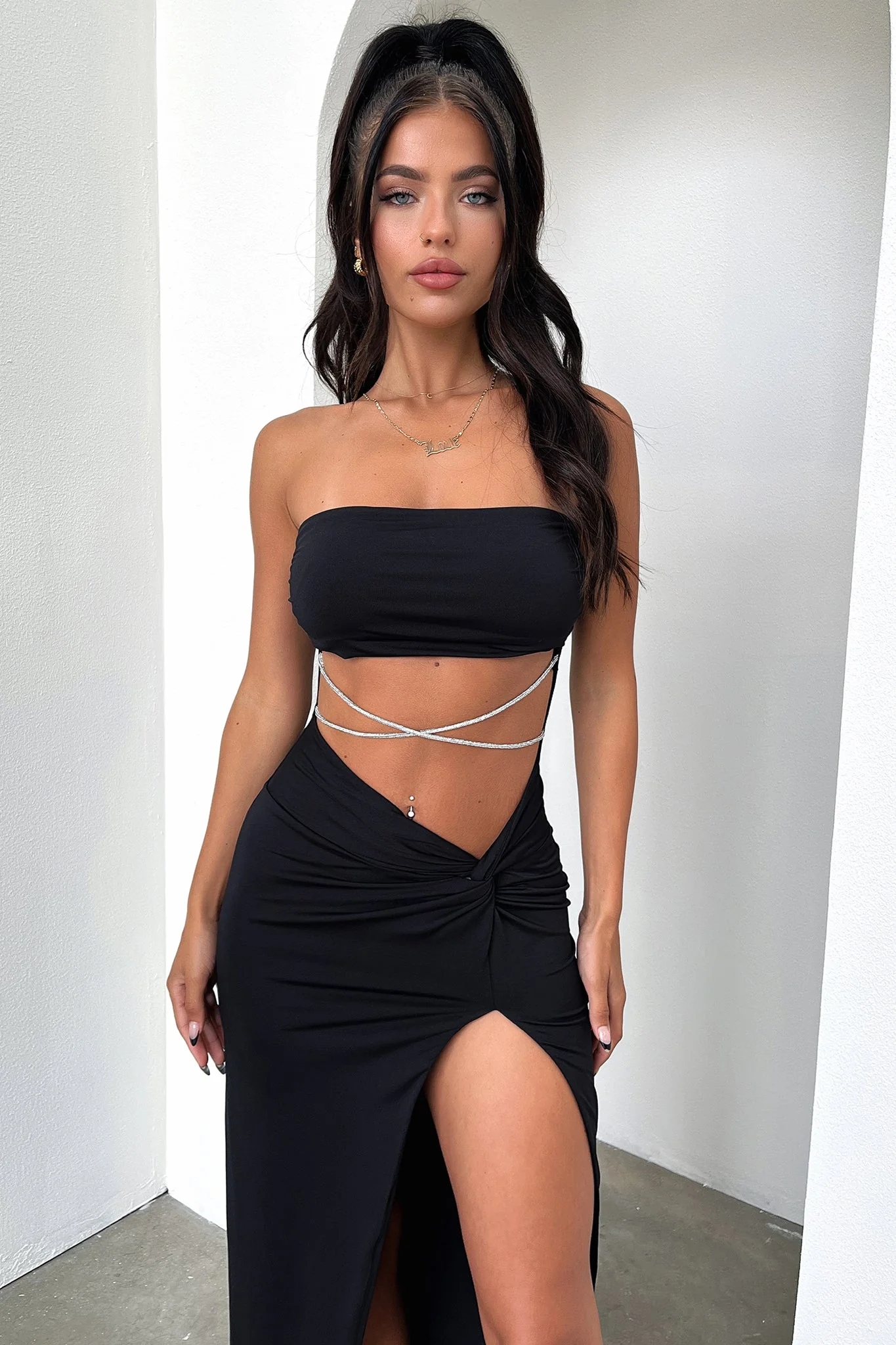 Zeilie Midi Dress - Black - Image 2