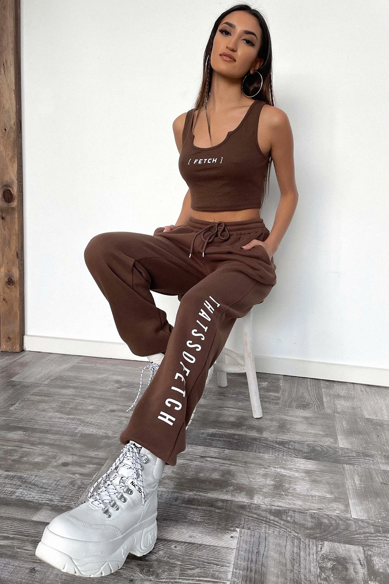 Zeuse Singlet Crop - Brown - Image 4